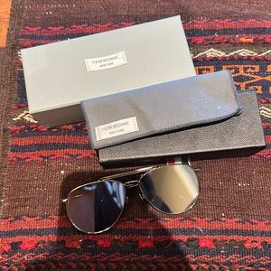 Thom Browne Mirrored Pilot Frame Aviator